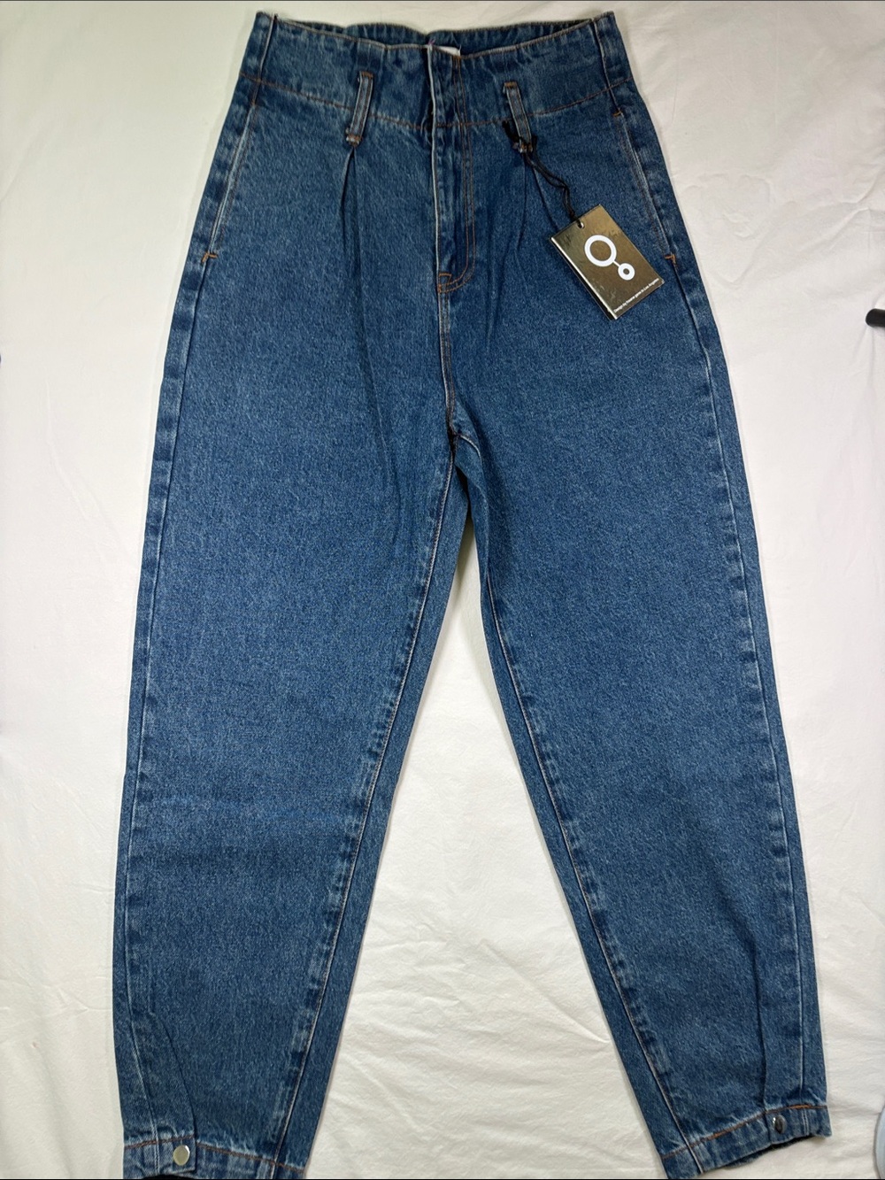 Dark Blue High-Rise Women’s Jeans with Tapered Leg